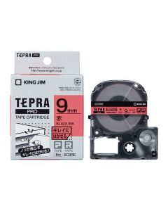 เทปพิมพ์อักษร TEPRA PRO Removable Label 9mm (Red Tape / Black Ink)