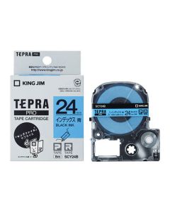 เทปพิมพ์อักษร TEPRA PRO Index Label 24mm (Blue Tape / Black Ink)