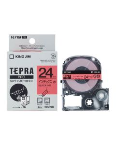 เทปพิมพ์อักษร TEPRA PRO Index Label 24mm (Red Tape / Black Ink)