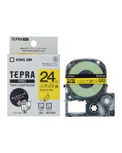 เทปพิมพ์อักษร TEPRA PRO Index Label 24mm (Yellow Tape / Black Ink)