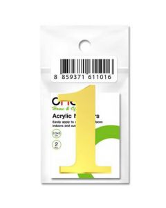 ตัวเลขอะคริลิค "1" 2 มม. ทอง (ชุด2ชิ้น) ONE