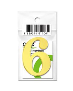 ตัวเลขอะคริลิค "6" 2 มม. ทอง (ชุด2ชิ้น) ONE