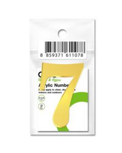 ตัวเลขอะคริลิค "7" 2 มม. ทอง (ชุด2ชิ้น) ONE