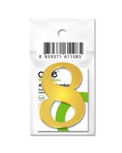 ตัวเลขอะคริลิค "8" 2 มม. ทอง (ชุด2ชิ้น) ONE