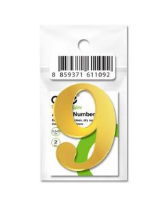 ตัวเลขอะคริลิค "9" 2 มม. ทอง (ชุด2ชิ้น) ONE