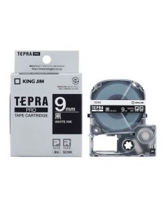เทปพิมพ์อักษร TEPRA PRO Vivid Color Label 9mm (Black Tape / White Ink)