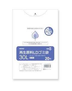 ถุงขยะรีไซเคิล LD ขนาด 30 ลิตร สีใส
