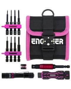 ชุดไขควง Screwless Q Set สีชมพูและสีดำ ชุด 13 ชิ้น หกเหลี่ยม ความกว้าง 0.89, 1.5, 2, 2.5 มม.