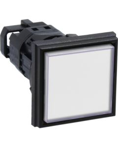 ไฟแสดงสถานะ Φ22 แบบแบนสี่เหลี่ยม สีขาว ไฟฟ้ากระแสสลับ/กระแสตรง 100/120V