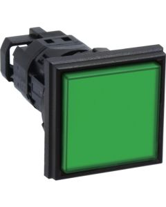 ไฟแสดงสถานะ Φ22 แบบสี่เหลี่ยมแบน สีเขียว AC200/220V