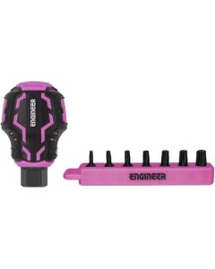 ชุดไดรเวอร์ Hex Lobe: STUBBY Drive และ Extra Short Hex Lobes สีชมพูและสีดำ