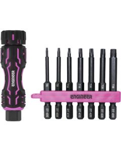ชุดไดรเวอร์ Hex Lobe: ไดรฟ์ขนาดเล็กและ Hex Lobe กลาง สีชมพูและสีดำ DZ-83P