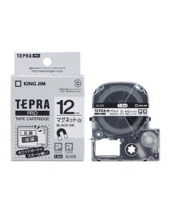 เทปพิมพ์อักษร TEPRA PRO Magnet Label 12mm (White Tape / Black Ink)