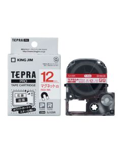 เทปพิมพ์อักษร TEPRA PRO Magnet Label 12mm (White Tape / Red Ink)