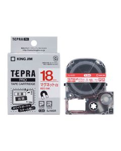 เทปพิมพ์อักษร TEPRA PRO Magnet Label 18mm (White Tape / Red Ink)