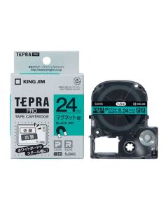 เทปพิมพ์อักษร TEPRA PRO Magnet Label 24mm (Green Tape / Black Ink)