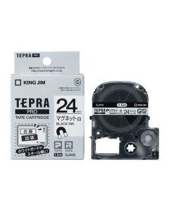 เทปพิมพ์อักษร TEPRA PRO Magnet Label 24mm (White Tape / Black Ink)