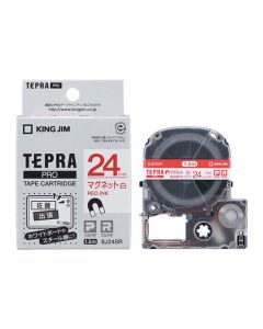 เทปพิมพ์อักษร TEPRA PRO Magnet Label 24mm (White Tape / Red Ink)