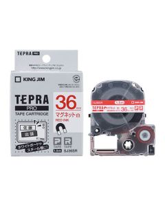 เทปพิมพ์อักษร TEPRA PRO Magnet Label 36mm (White Tape / Red Ink)