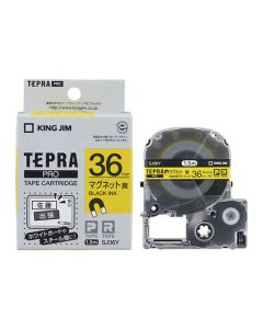 เทปพิมพ์อักษร TEPRA PRO Magnet Label 36mm (Yellow Tape / Black Ink)