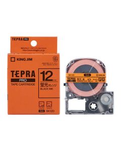 เทปพิมพ์อักษร TEPRA PRO Neon Color Label 12mm (Neon Orange Tape / Black Ink)