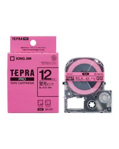 เทปพิมพ์อักษร TEPRA PRO Neon Color Label 12mm (Neon Pink Tape / Black Ink)