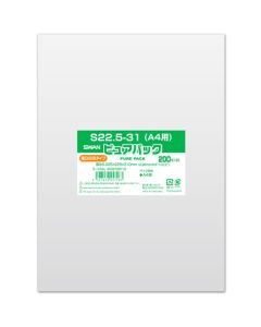 ถุง OPP รุ่น Pure Pack 025S ขนาด 22.5-31 สำหรับกระดาษขนาด A4