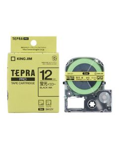 เทปพิมพ์อักษร TEPRA PRO Neon Color Label 12mm (Neon Yellow Tape / Black Ink)