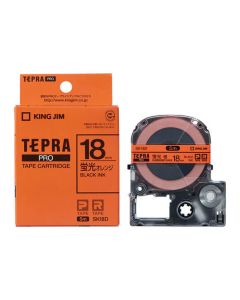 เทปพิมพ์อักษร TEPRA PRO Neon Color Label 18mm (Neon Orange Tape / Black Ink)