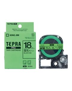 TEPRA PRO Vivid Color Label 18mm (Green Label / Black Character)