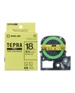 เทปพิมพ์อักษร TEPRA PRO Neon Color Label 18mm (Neon Yellow Tape / Black Ink)