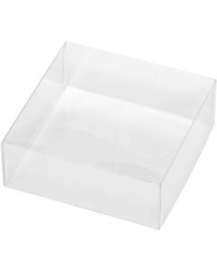กล่องพลาสติก PET ทรงสี่เหลี่ยมผืนผ้า ขนาด 120 x 120 x 45 มม.