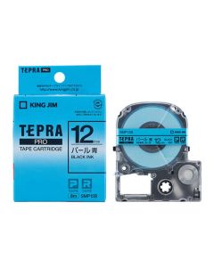 เทปพิมพ์อักษร TEPRA PRO Pearl Color Label 12mm (Pearl Blue Tape / Black Ink)