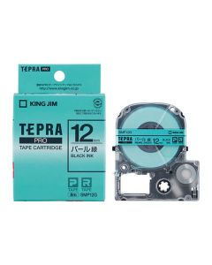 เทปพิมพ์อักษร TEPRA PRO Pearl Color Label 12mm (Pearl Green Tape / Black Ink)