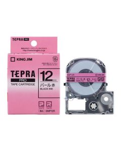 เทปพิมพ์อักษร TEPRA PRO Pearl Color Label 12mm (Pearl Red Tape / Black Ink)
