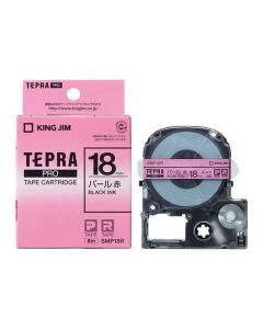 เทปพิมพ์อักษร TEPRA PRO Pearl Color Label 18mm (Pearl Red Tape / Black Ink)