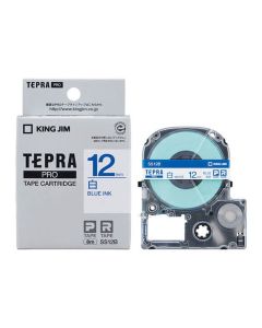 เทปพิมพ์อักษร TEPRA PRO 12mm (White Label / Blue Ink)