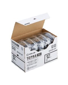เทปพิมพ์อักษร TEPRA PRO White Label 12mm (White Tape / Black Ink) (5ชุด)
