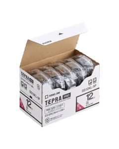 เทปพิมพ์อักษร TEPRA PRO White Label 12mm x 16m (White Tape / Black Ink) (5ชุด)