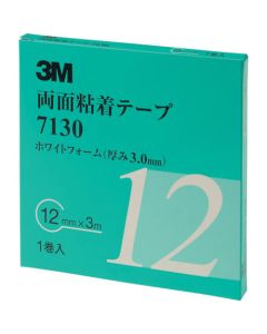 เทปกาวสองหน้า 7130 12มม.x3ม. หนา 3.0มม. สีขาว