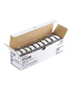 เทปพิมพ์อักษร TEPRA PRO White Label 18mm (White Tape / Black Ink) (10ชุด)