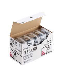 เทปพิมพ์อักษร TEPRA PRO White Label 18mm x 16m (White Tape / Black Ink) (5ชุด)