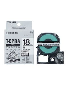 เทปพิมพ์อักษร TEPRA PRO Strong Adhesive Label 18mm (White Tape / Black Ink)