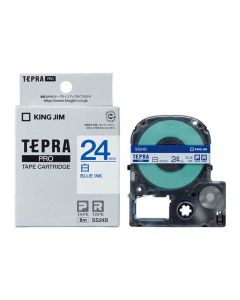 เทปพิมพ์อักษร TEPRA PRO 24mm (White Label / Blue Ink)