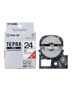 เทปพิมพ์อักษร TEPRA PRO 24mm x 16m (White Label / Black Ink)