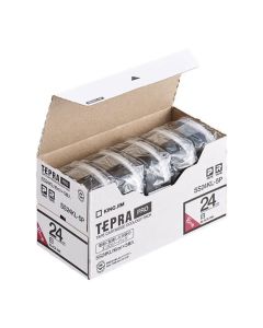 เทปพิมพ์อักษร TEPRA PRO White Label 24mm x 16m (White Tape / Black Ink) (5ชุด)
