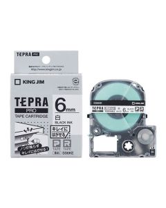 เทปพิมพ์อักษร TEPRA PRO Removable Label 6mm (White Tape / Black Ink)