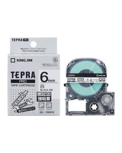 เทปพิมพ์อักษร TEPRA PRO Strong Adhesive Label 6mm (White Tape / Black Ink)