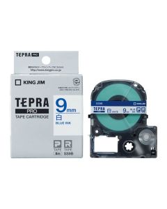 เทปพิมพ์อักษร TEPRA PRO 9mm (White Label / Blue Ink)
