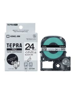 เทปพิมพ์อักษร TEPRA PRO Index Label 24mm (White Tape / Black Ink)